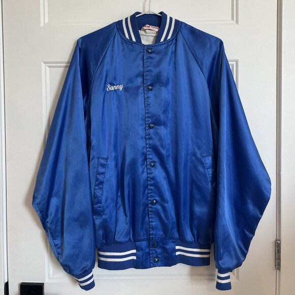 Vintage WearGuard Blue Satin Bomber - Picture 1 of 4